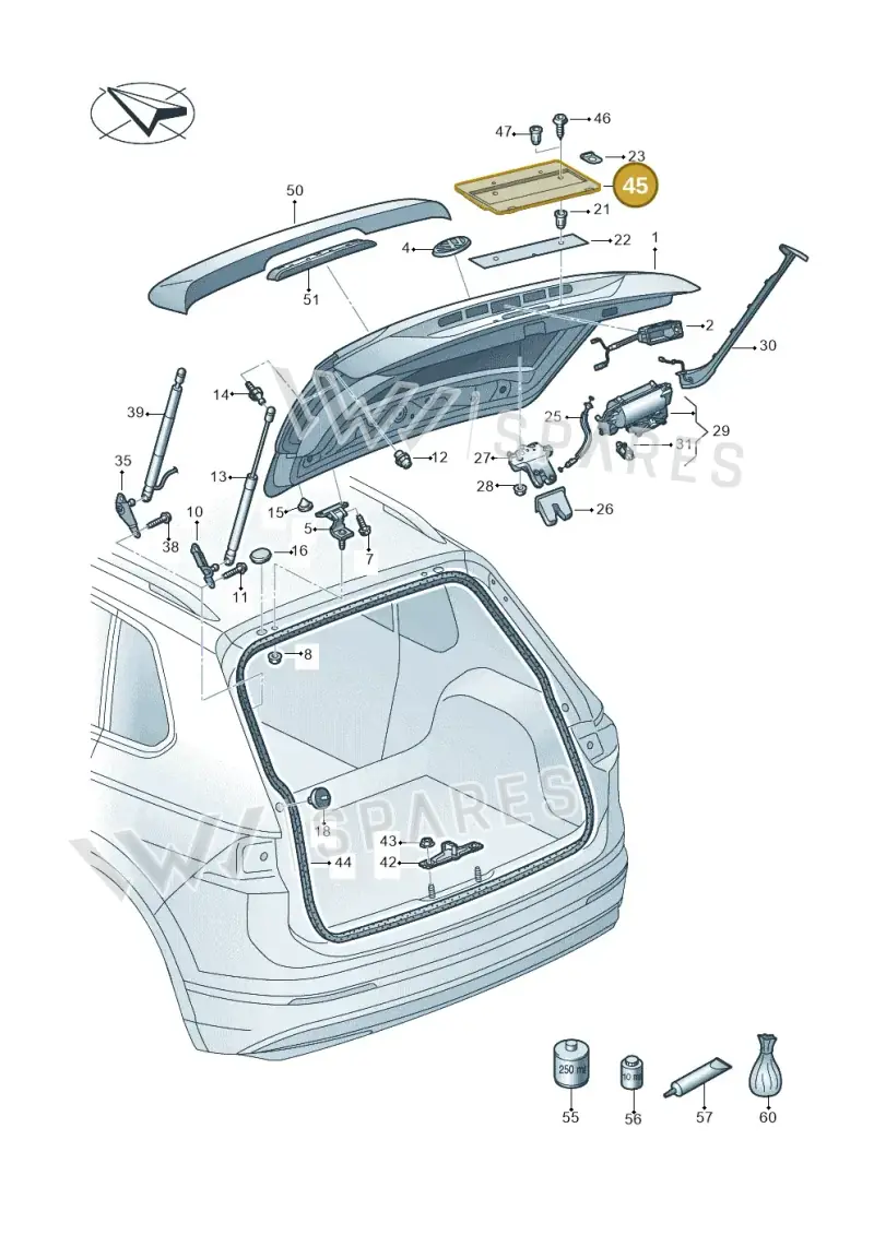 1T0827211C — Volkswagen Tiguan 2.0 4Motion (2016-2024) diagram 884827000, position 45