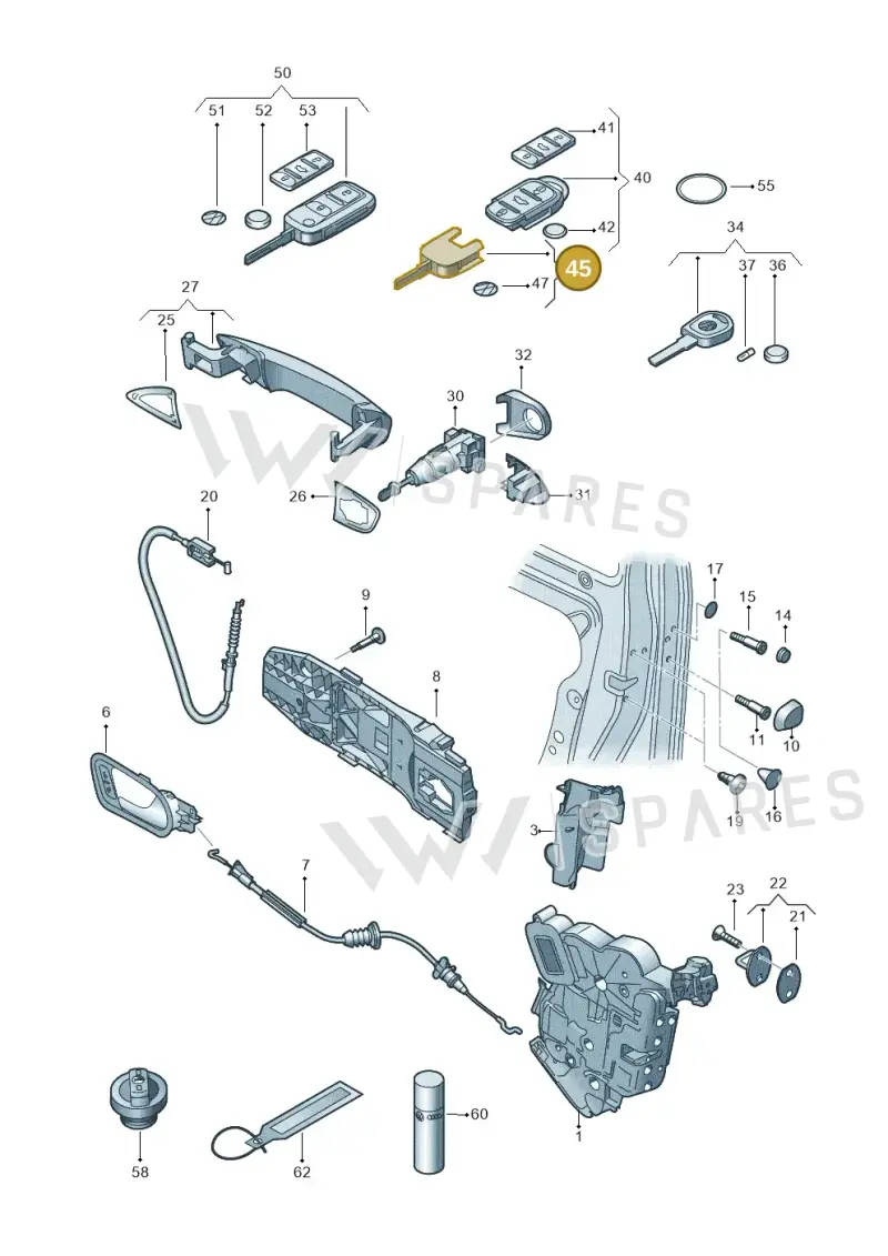 1T0837246DINF — Volkswagen Polo (2009-2012) diagram 672837000, position 45