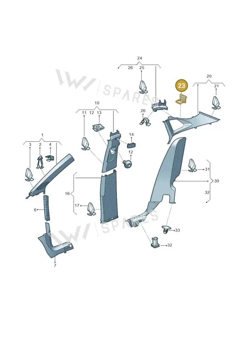 1T0867283A — Volkswagen ID.4 Pro (2020-2023) diagram 11a867065, position 23