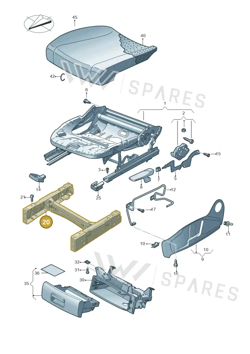 1T0881034C — Volkswagen Caddy kombi (2015-2020) diagram 866881070, position 20