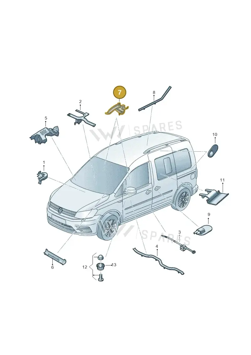 1T0971445F — Volkswagen Caddy kombi (2015-2020) diagram 866971850, position 7