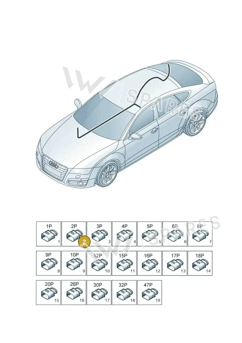 1T0971582F — Audi A7 Sportback (2014-2018) diagram 788971850, position 2