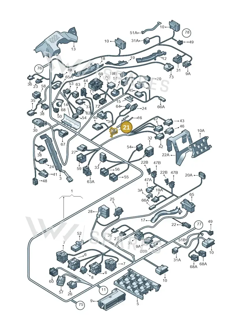 1T0971815 — Volkswagen Touran 2.0 (2010-2015) diagram 409971820, position 21