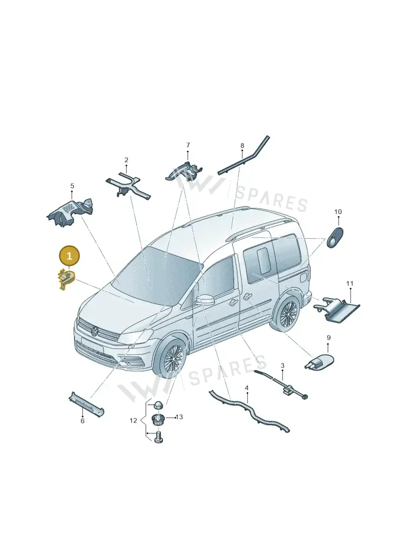 1T0971815 — Volkswagen Caddy kombi (2015-2020) diagram 866971850, position 1