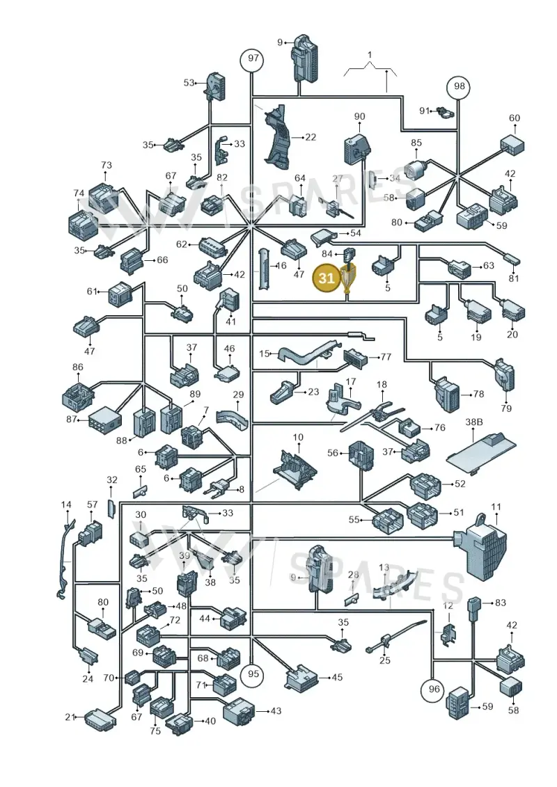 1T0971909 — Volkswagen Jetta (2008-2011) diagram 420971820, position 31