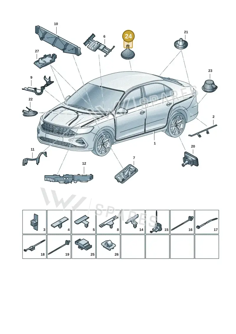 1T0971913 — Volkswagen Polo 1.6 (2020-2022) diagram 62x971081, position 24