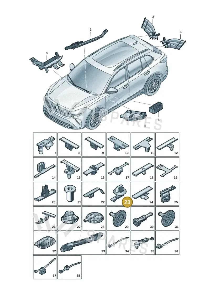 1T0971930A — Volkswagen Tiguan 2.0 (2023-) diagram 57x972001, position 23