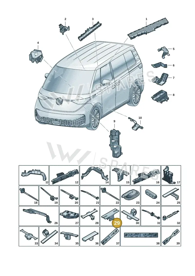 1T0971930F — Volkswagen ID.Buzz (2022-) diagram 15a972001, position 29