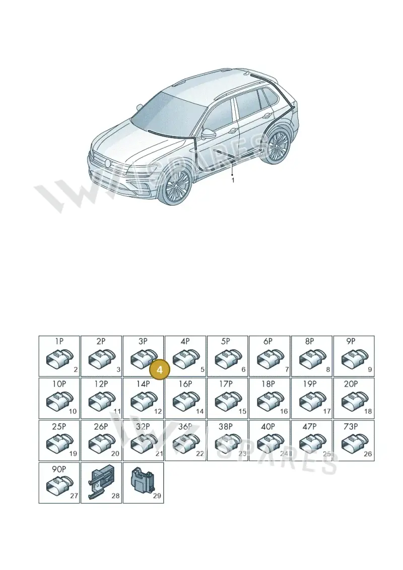 1T0972703 — Volkswagen Tiguan 2.0 4Motion (2016-2024) diagram 884971082, position 4