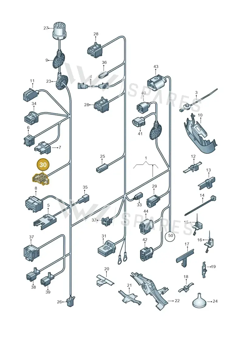 1T0972711A — Volkswagen Passat saloon (2010-2015) diagram 460972010, position 30