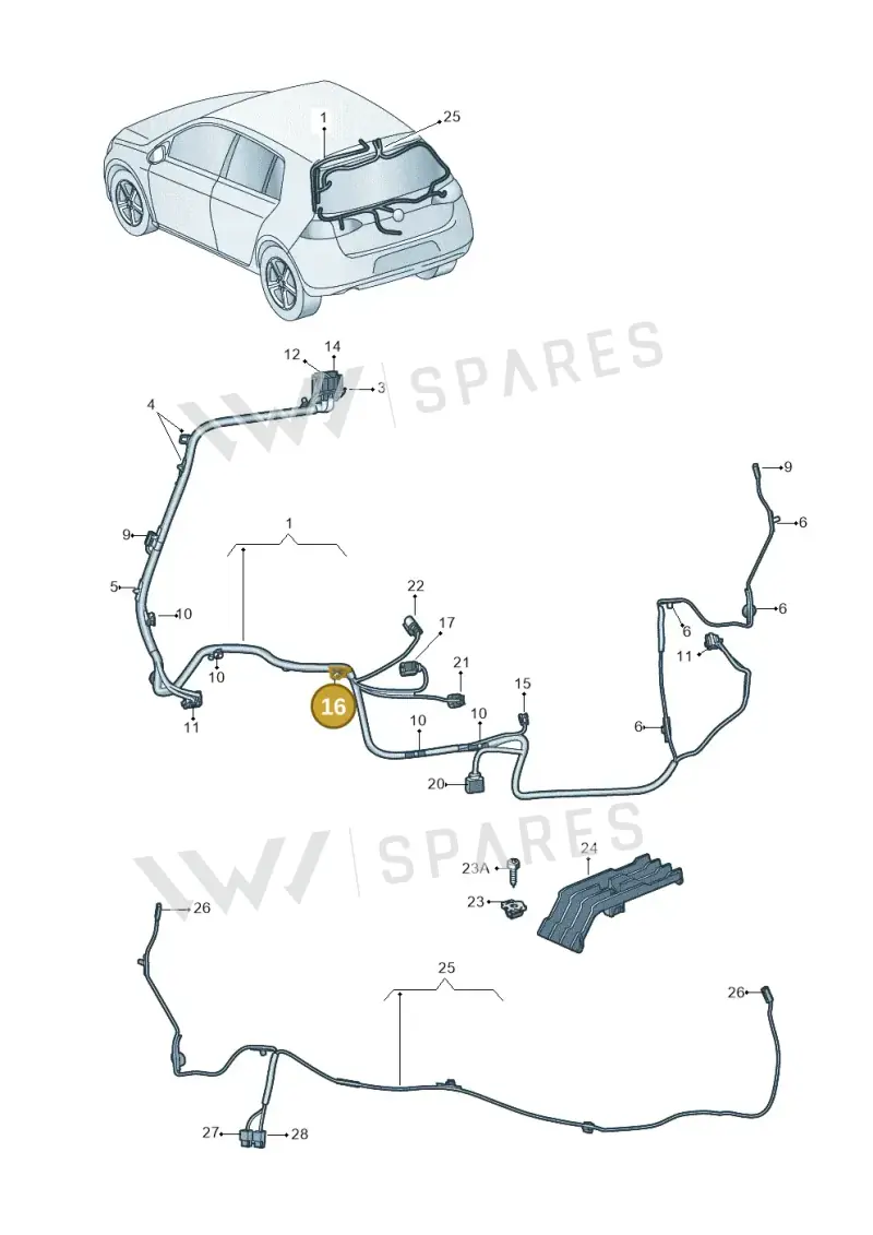 1T0972822F — Volkswagen Golf 1.6 (2015-2019) diagram 746972850, position 16