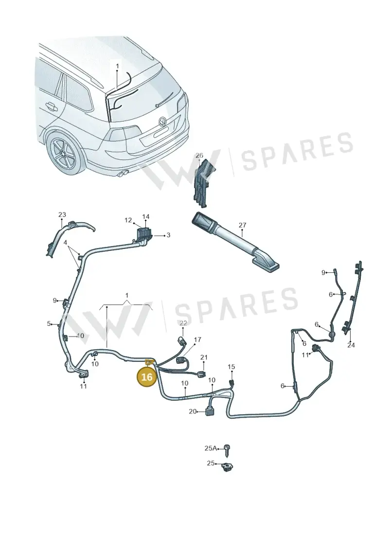 1T0972822F — Volkswagen Golf Estate 1.4 (2014-2017) diagram 763972850, position 16