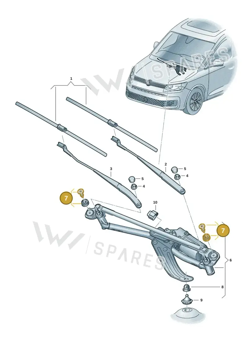 1T0998754 — Volkswagen Caddy Maxi Kombi (2020-2024) diagram 2ka955000, position 7