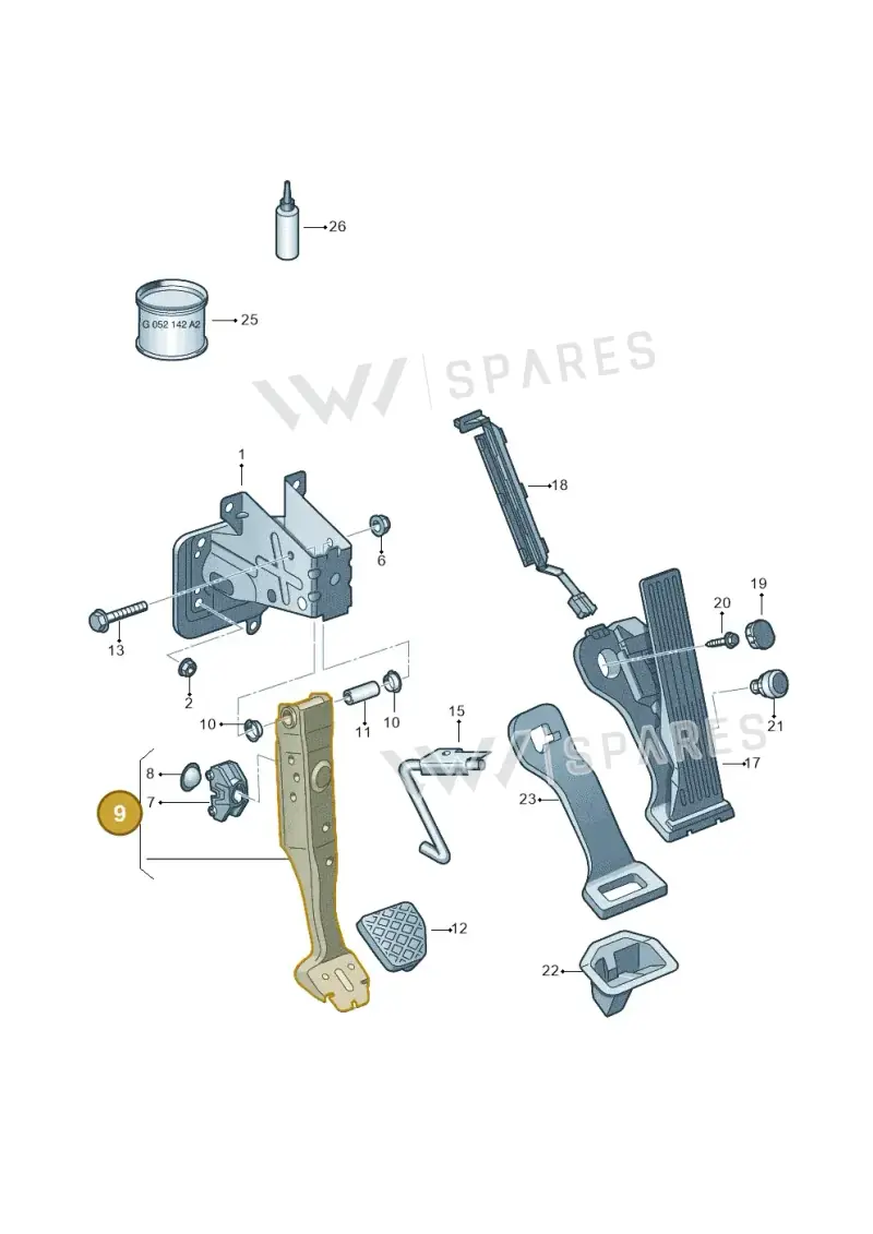 1T1723142F — Volkswagen Caddy Maxi Kombi (2010-2015) diagram 615721600, position 9