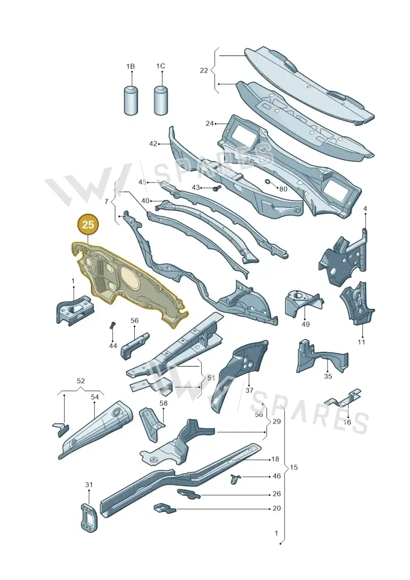 1T1804011G — Volkswagen TOURAN (SVW)       "CN"04> (2004-) diagram 446803000, position 25