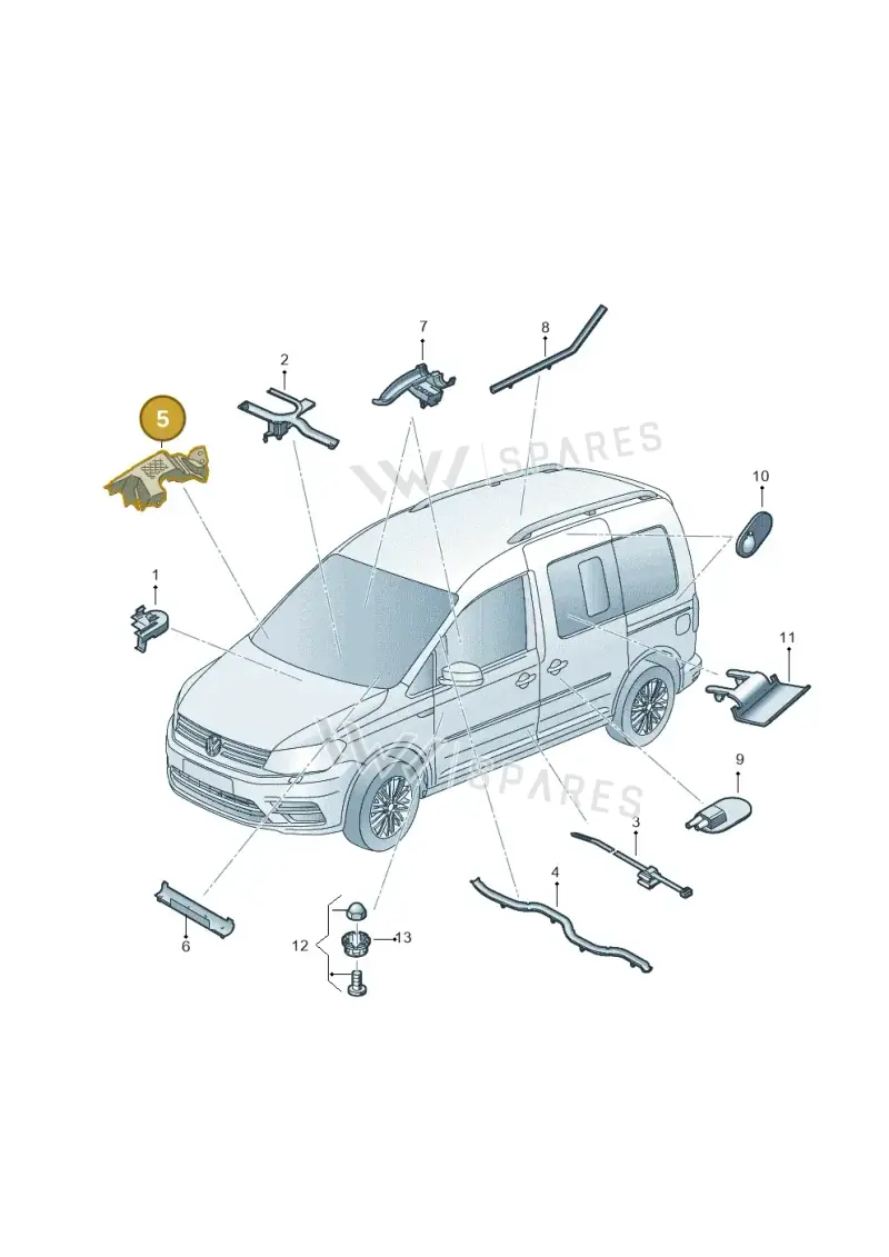 1T1971445D — Volkswagen Caddy kombi (2015-2020) diagram 866971850, position 5