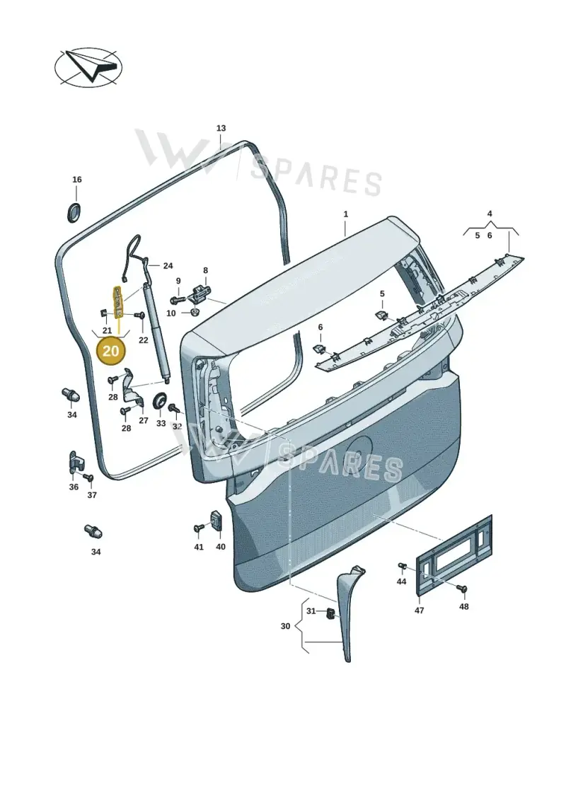 1T3827435A — Volkswagen ID.Buzz (2022-) diagram 15a827000, position 20