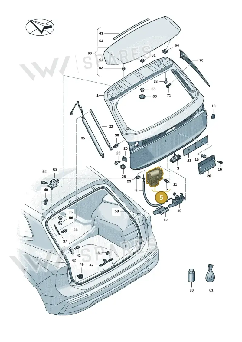 1T3827887A — Volkswagen Tiguan (2023-2025) diagram 57x827000, position 5