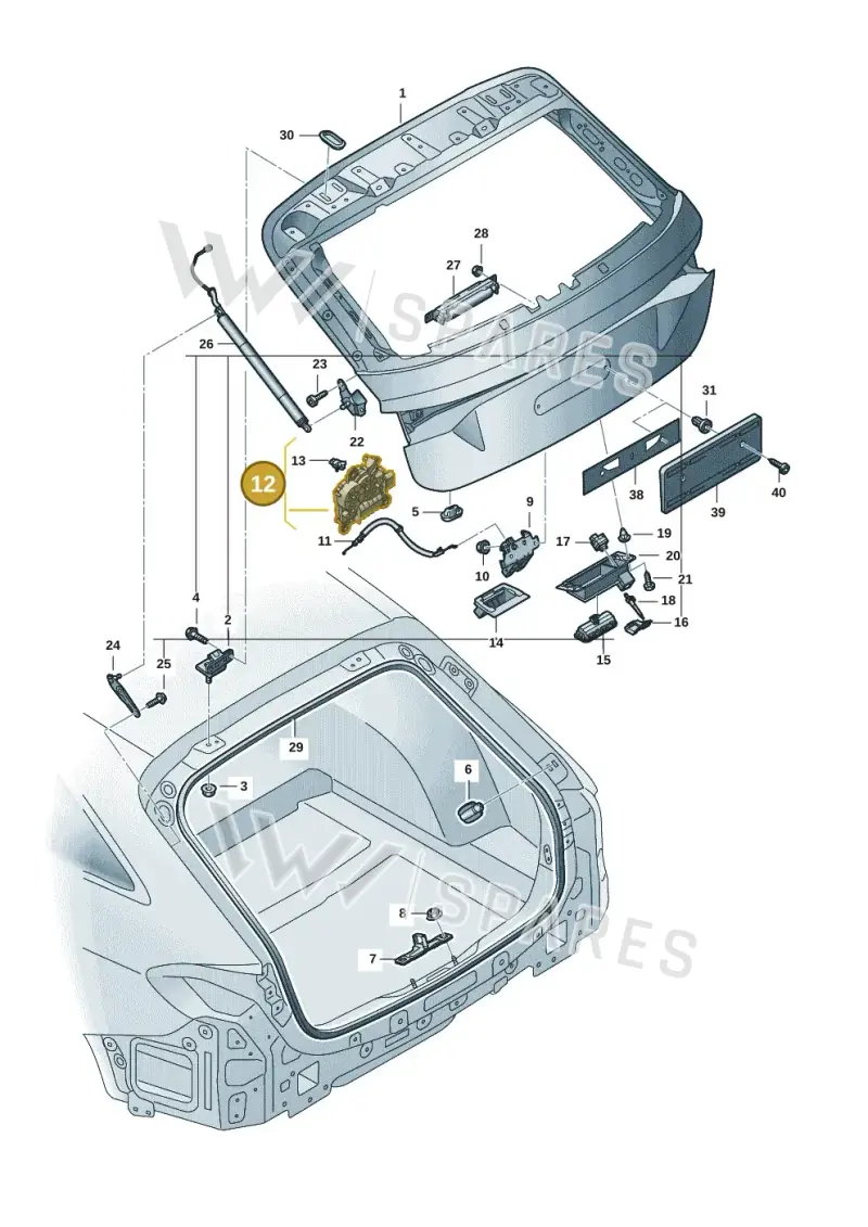 1T3827887A — Audi A5 Avant (2024-2025) diagram 8wk827000, position 12