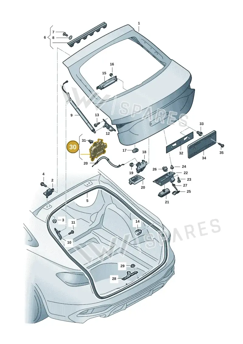 1T3827887A — Audi A5 Limousine (2024-2025) diagram 8wh827000, position 30