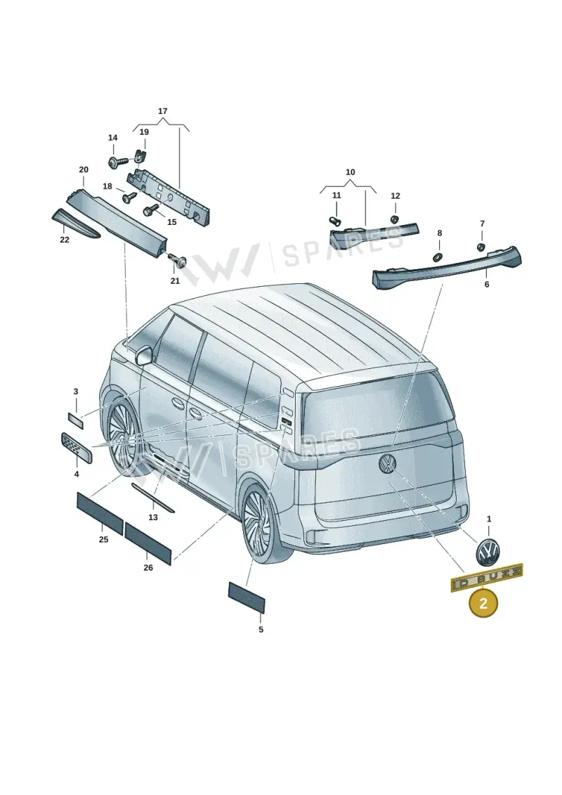 1T3853675AWA — Volkswagen ID.Buzz (2022-) diagram 15a853350, position 2