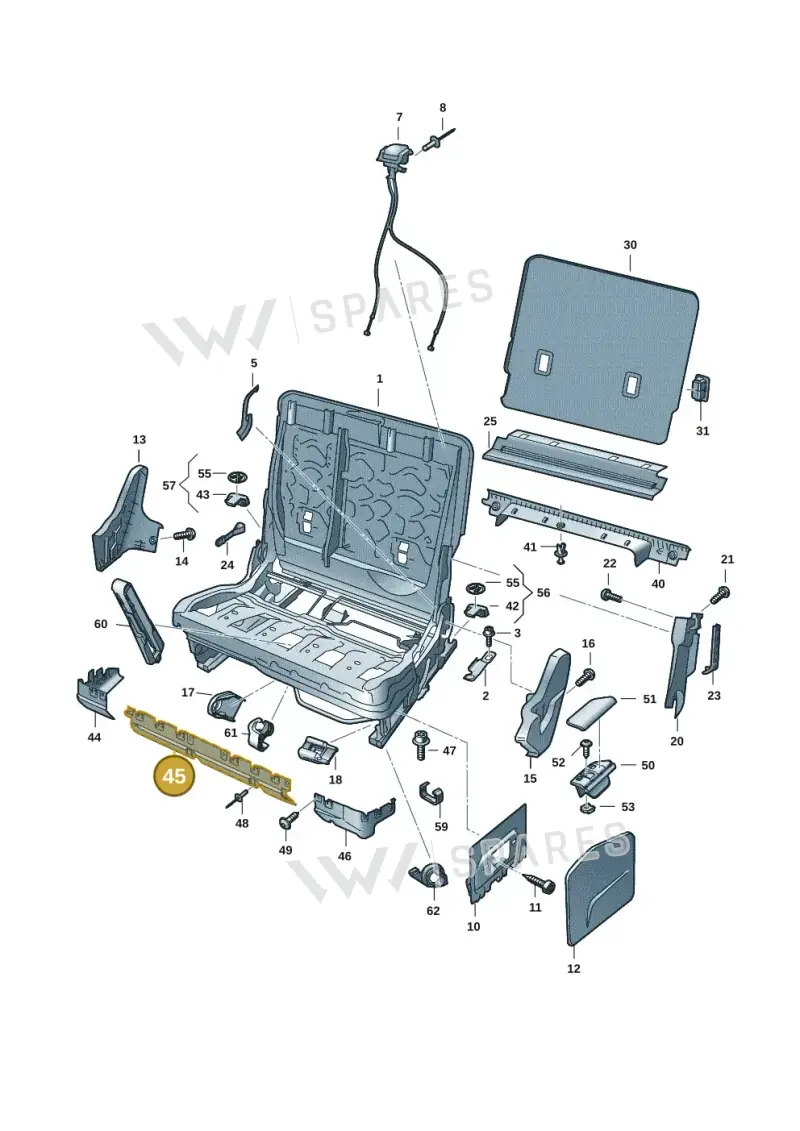 1T3885735 — Volkswagen ID.Buzz (2022-) diagram 15a885050, position 45