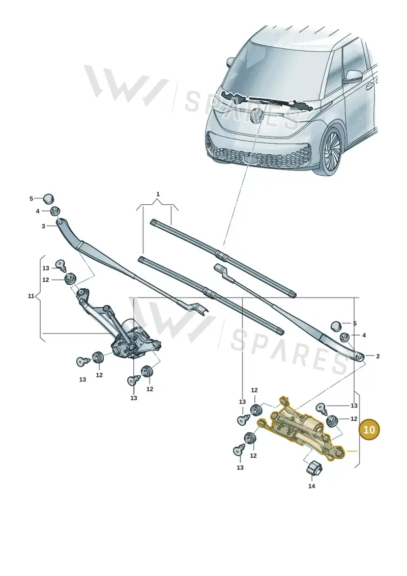 1T3955023A — Volkswagen ID. Buzz (2022-2025) diagram 15a955000, position 10