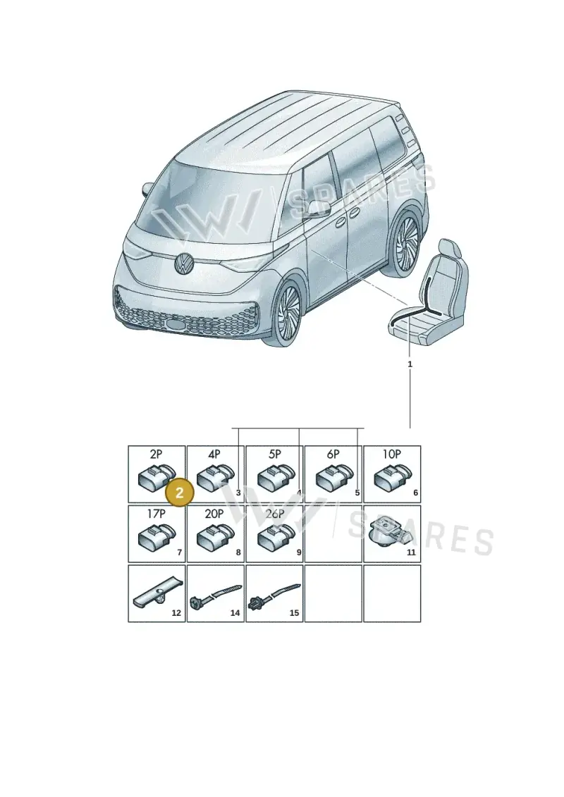1T3971384R — Volkswagen ID. Buzz (2022-2025) diagram 15a972250, position 2