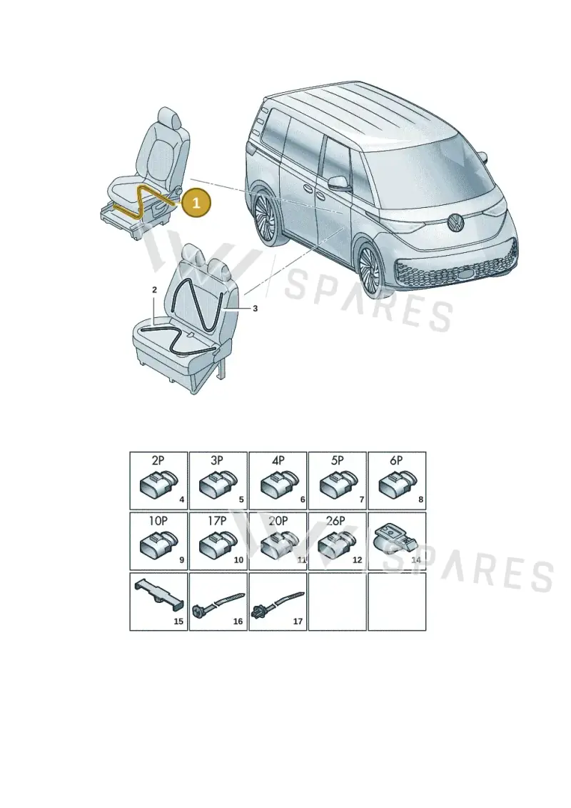 1T3971385P — Volkswagen ID. Buzz (2022-2025) diagram 15a972260, position 1