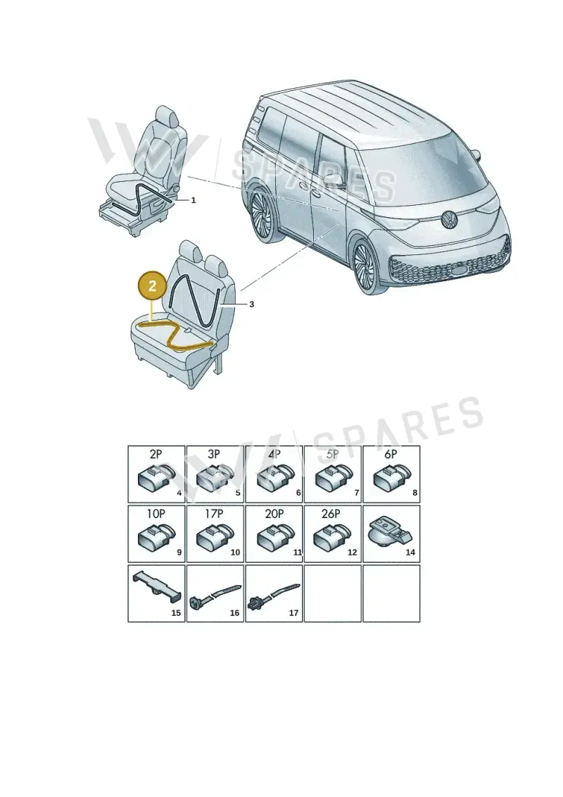 1T3971386C — Volkswagen ID. Buzz (2022-2025) diagram 15a972260, position 2