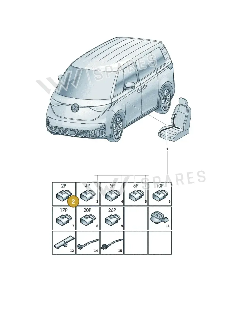 1T4971384K — Volkswagen ID. Buzz (2022-2025) diagram 15a972250, position 2