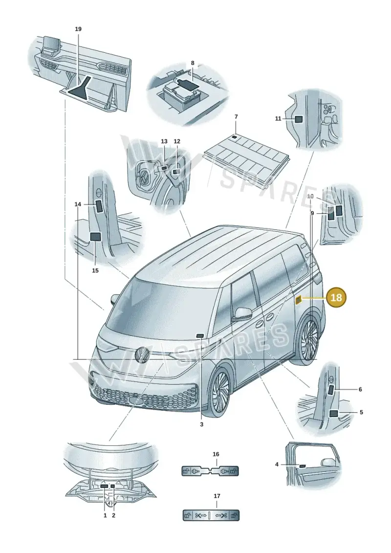1T5010046A — Volkswagen ID.Buzz (2022-) diagram 15a010000, position 18