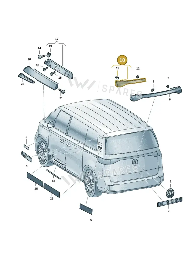 1T5853079B9B9 — Volkswagen ID.Buzz (2022-) diagram 15a853350, position 10