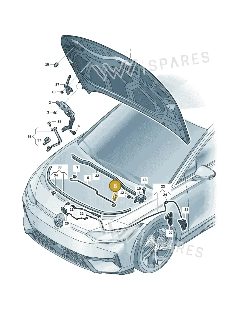 1U0823397121 — Volkswagen ID.7 Limousine Pro (2023-) diagram 14b823000, position 8