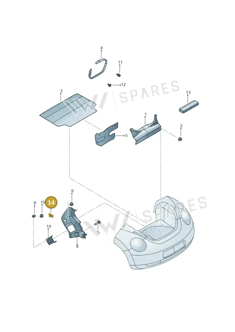 1U0863142 — Volkswagen New Beetle Cabrio.     06> (2005-) diagram 279863800, position 14