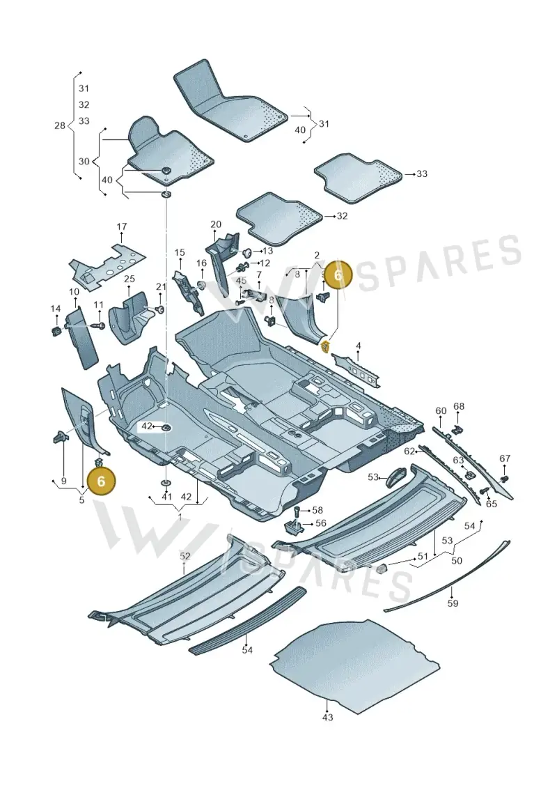 1Y0867276 — Volkswagen Passat saloon (2010-2015) diagram 460863000, position 6