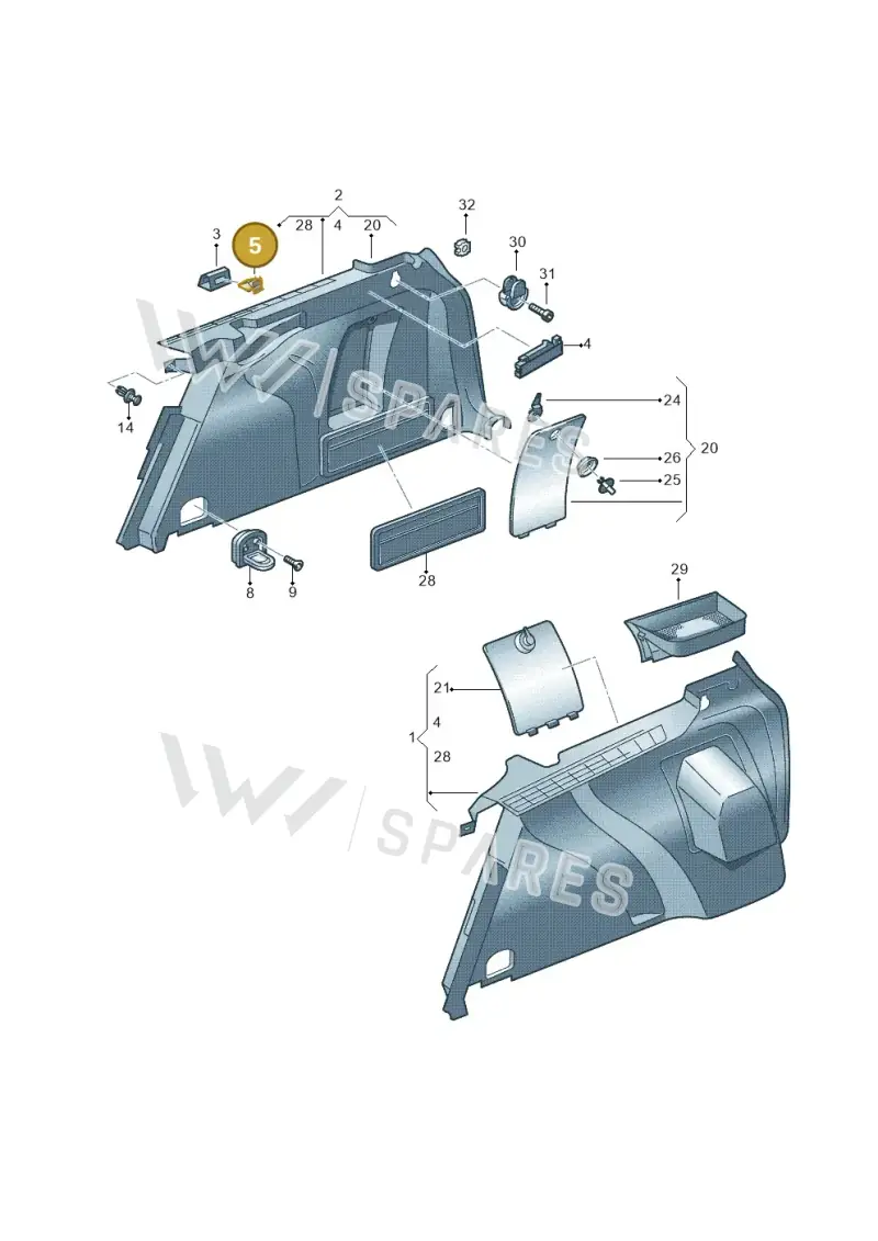 1Y0867276 — Volkswagen Passat saloon (2010-2015) diagram 460867900, position 5