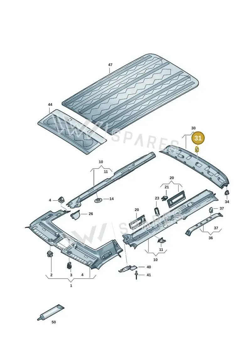1Y0867276 — Volkswagen Multivan (2021-) diagram 7t0867610, position 31