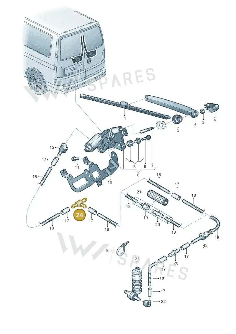 211955975 — Volkswagen Caravelle (2019-2024) diagram 861955250, position 24