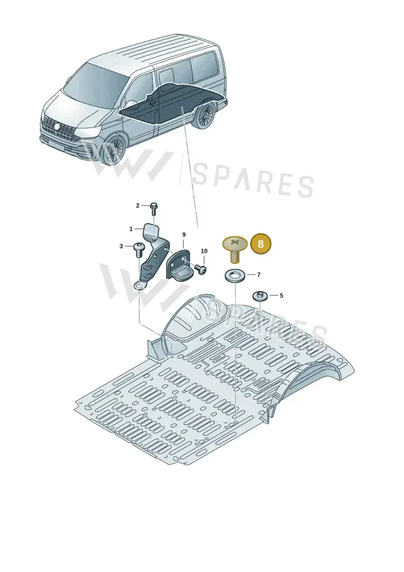 25385778501C — Volkswagen Transport. multivan (2019-2024) diagram 7em801015, position 8