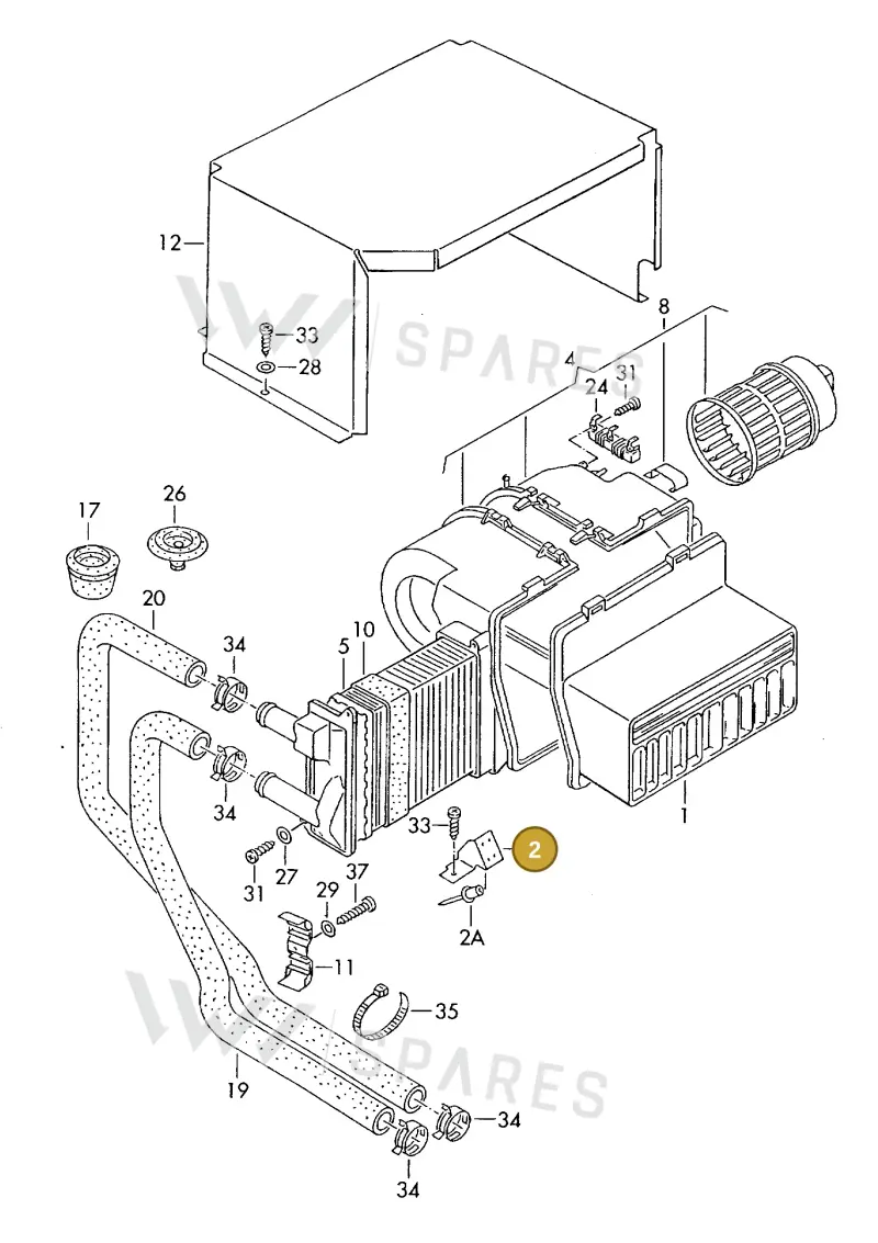 255265584 — Volkswagen TRANSPORTER SYNCRO (1996-2003) diagram 117819550, position 2