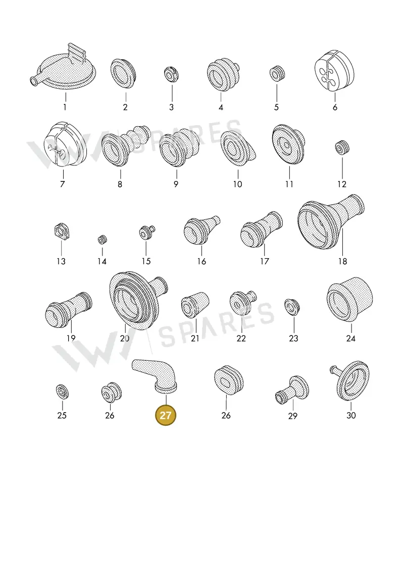 2D0906376S — Audi 1J0 platform diagram 198976030, position 27