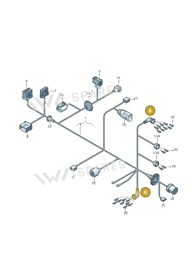 2D0906376S — Volkswagen Transp. dropside (2008-2009) diagram 411972790, position 6