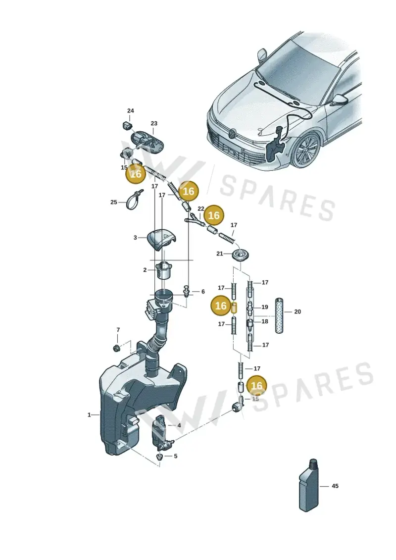 2D0955962 — Volkswagen Passat estate (2023-) diagram 3j0955100, position 16