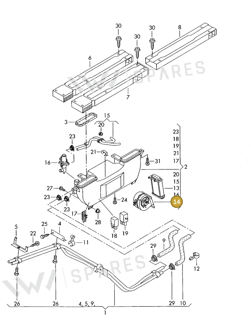 2D0959101 — Volkswagen LT, LT 4X4 (2003-2006) diagram 176819400, position 14