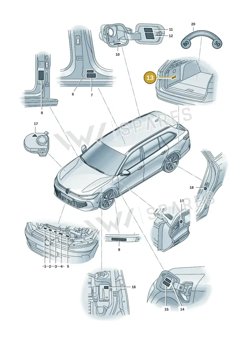 2E0010617 — Volkswagen Passat estate (2023-) diagram 3j0010000, position 13