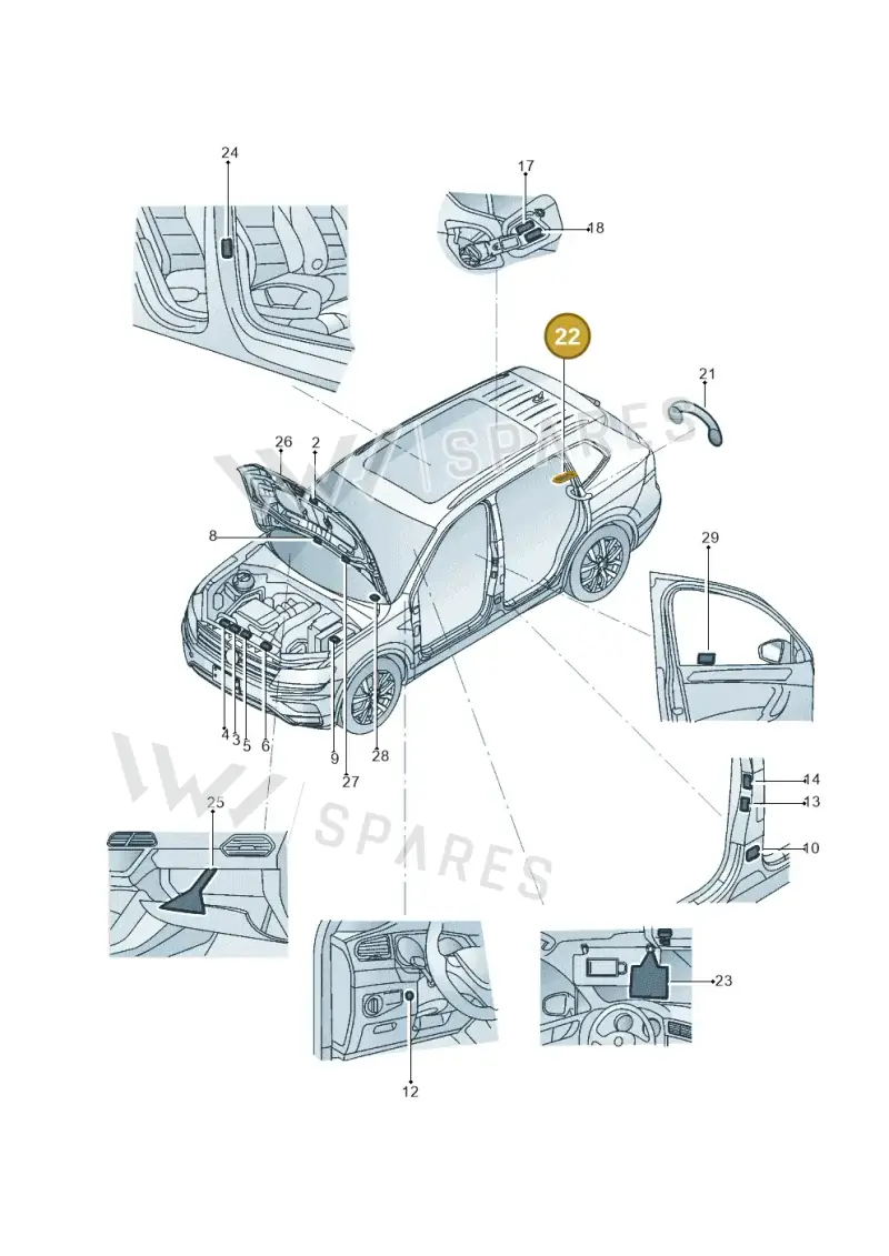 2E0010617 — Volkswagen Tiguan 2.0 4Motion (2017-2024) diagram 833010000, position 22