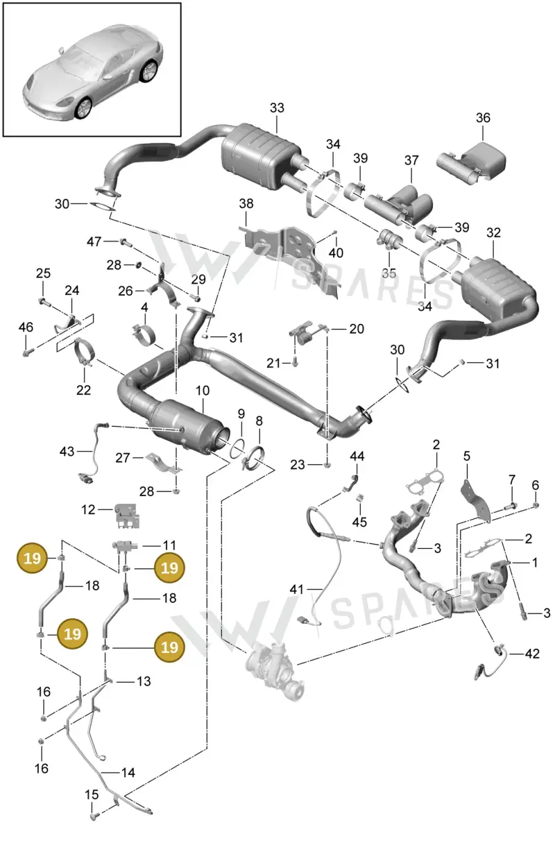 2E0131483 — Porsche Cayman (2016-2019) diagram p50202002, position 19