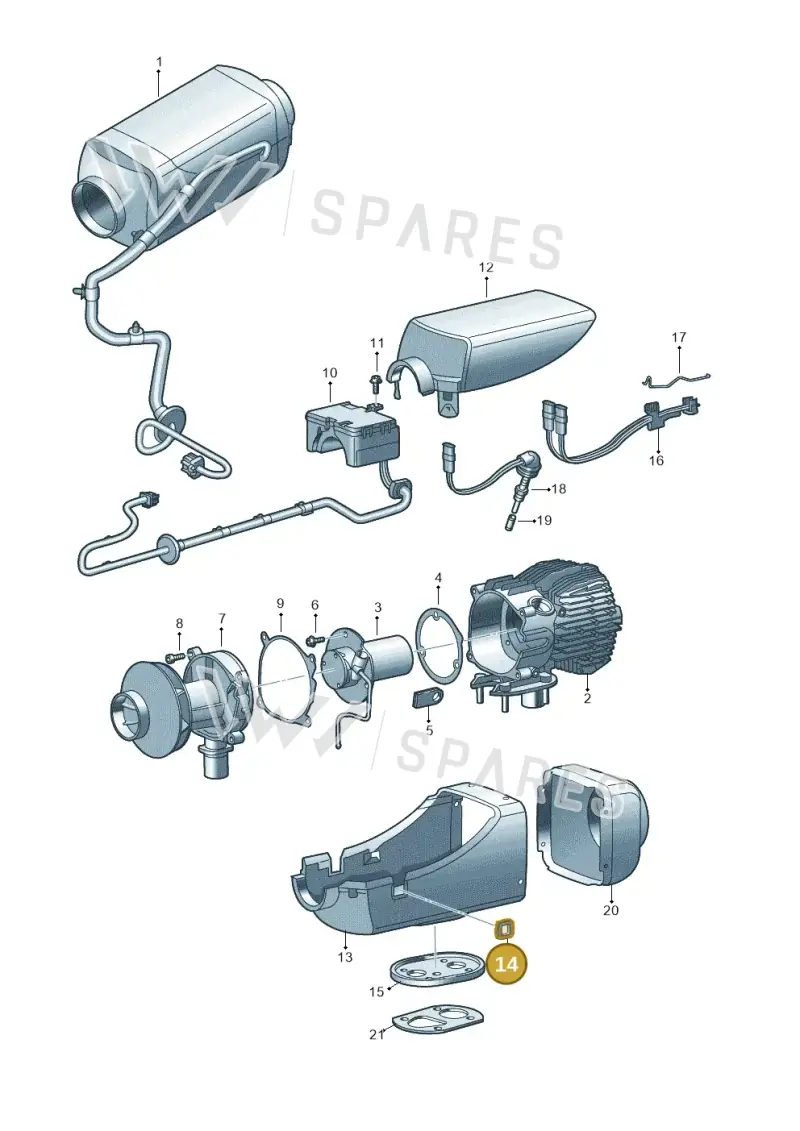 2E0819498A — Volkswagen Caravelle (2015-2019) diagram 679819450, position 14