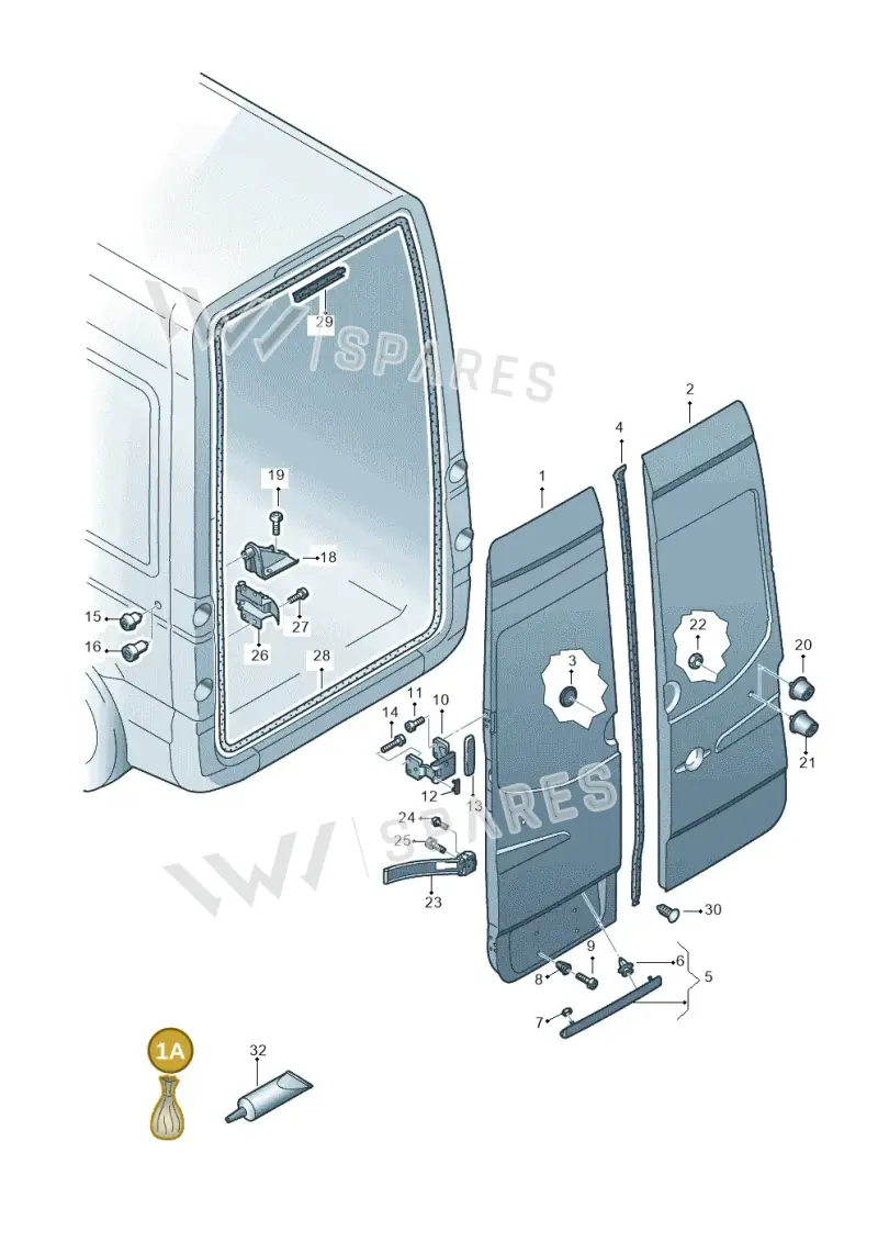 2E0898212A — Volkswagen Crafter 35 panel (2011-2016) diagram 483827500, position 1A